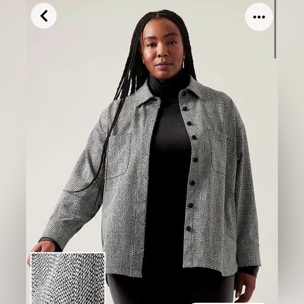 Athleta Textured Shirt Jacket 2x NWT